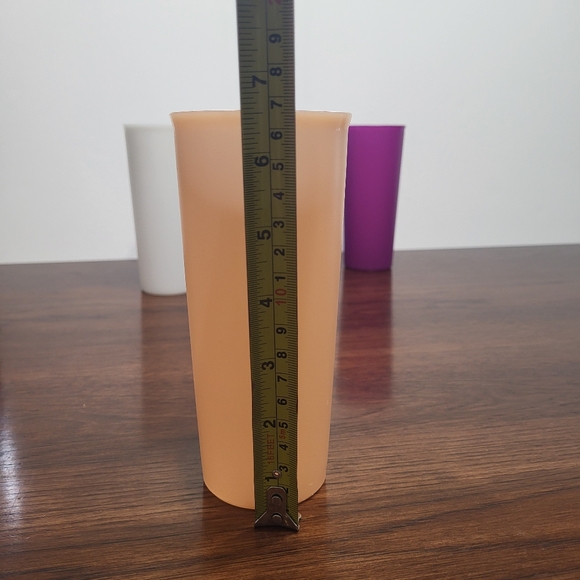 Tupperware Vintage #107 Colored 16 Ounce Plastic Stacking Drinking Cups Set Of 5 - Picture 5 of 7